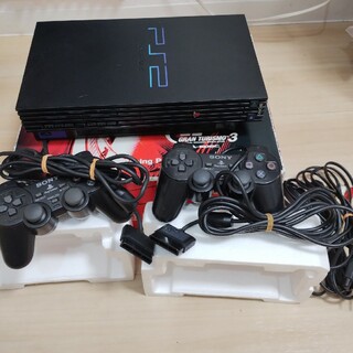 プレイステーション2(PlayStation2)のPS2本体 コントローラー２つ(家庭用ゲーム機本体)