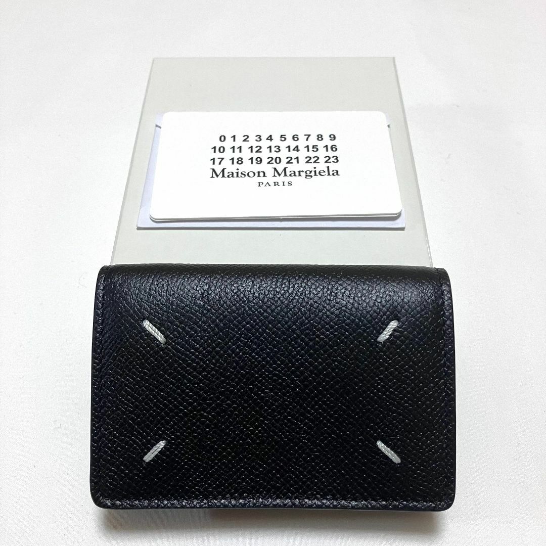 Hiro1313マルジェラ小物新品 マルジェラ 22aw カードケース 折財布 ウォレット 黒 4159