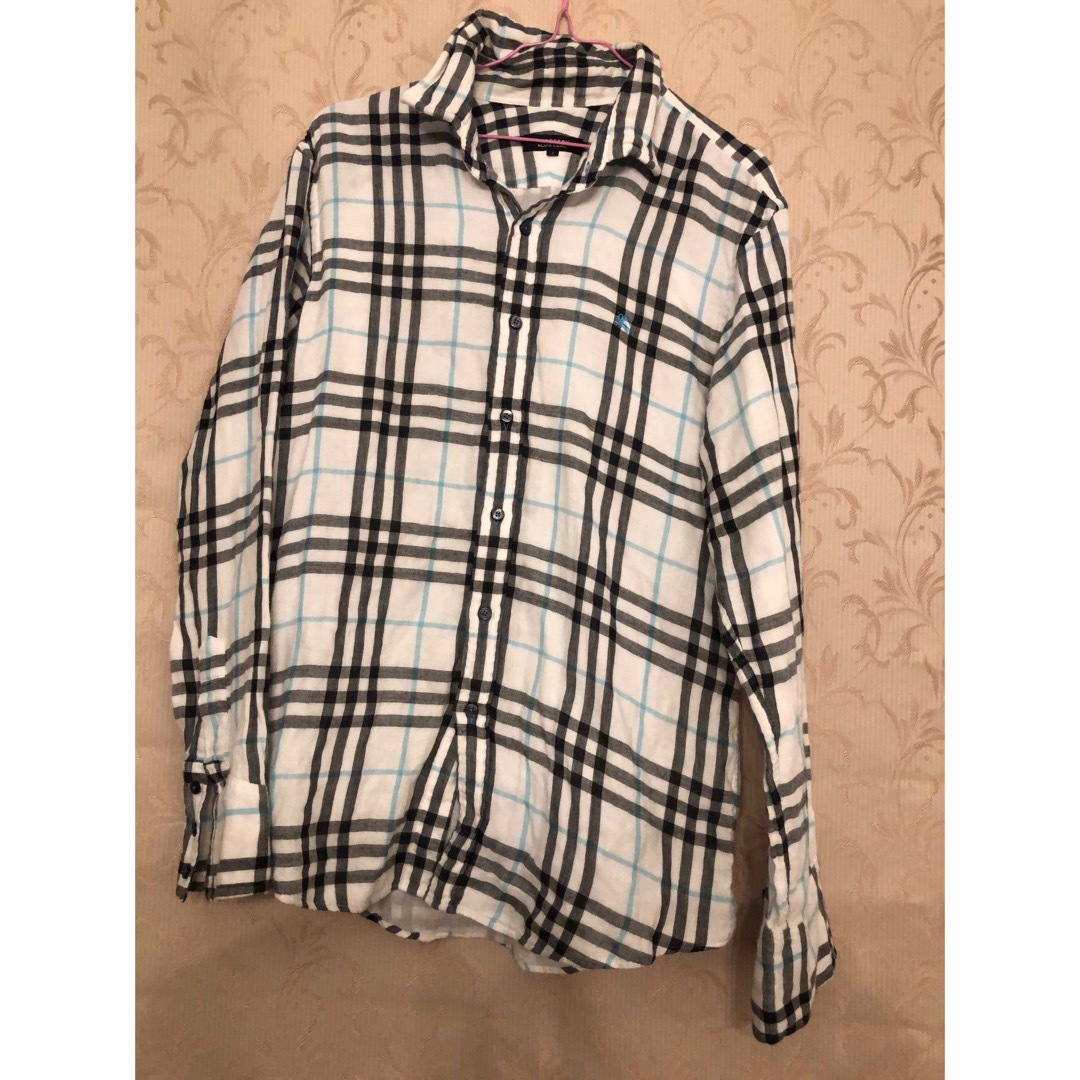 BURBERRY BLACK LABEL(バーバリーブラックレーベル)のバーバリーホワイトノバチェックシャツ メンズのトップス(ポロシャツ)の商品写真