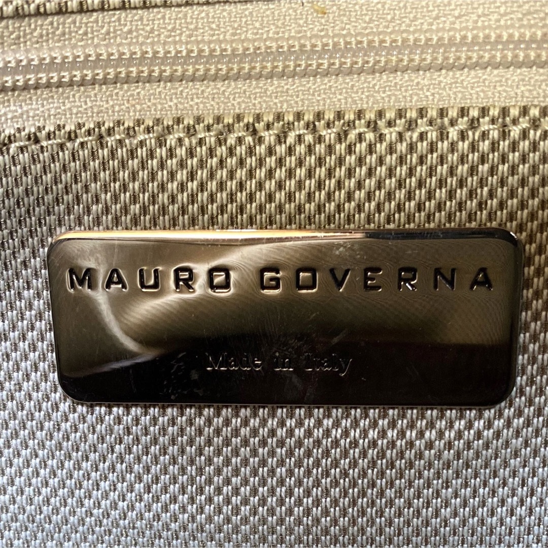 【MAURO GOVERNA】キャンバス×クロコダイル 肩掛け ハンドバッグ