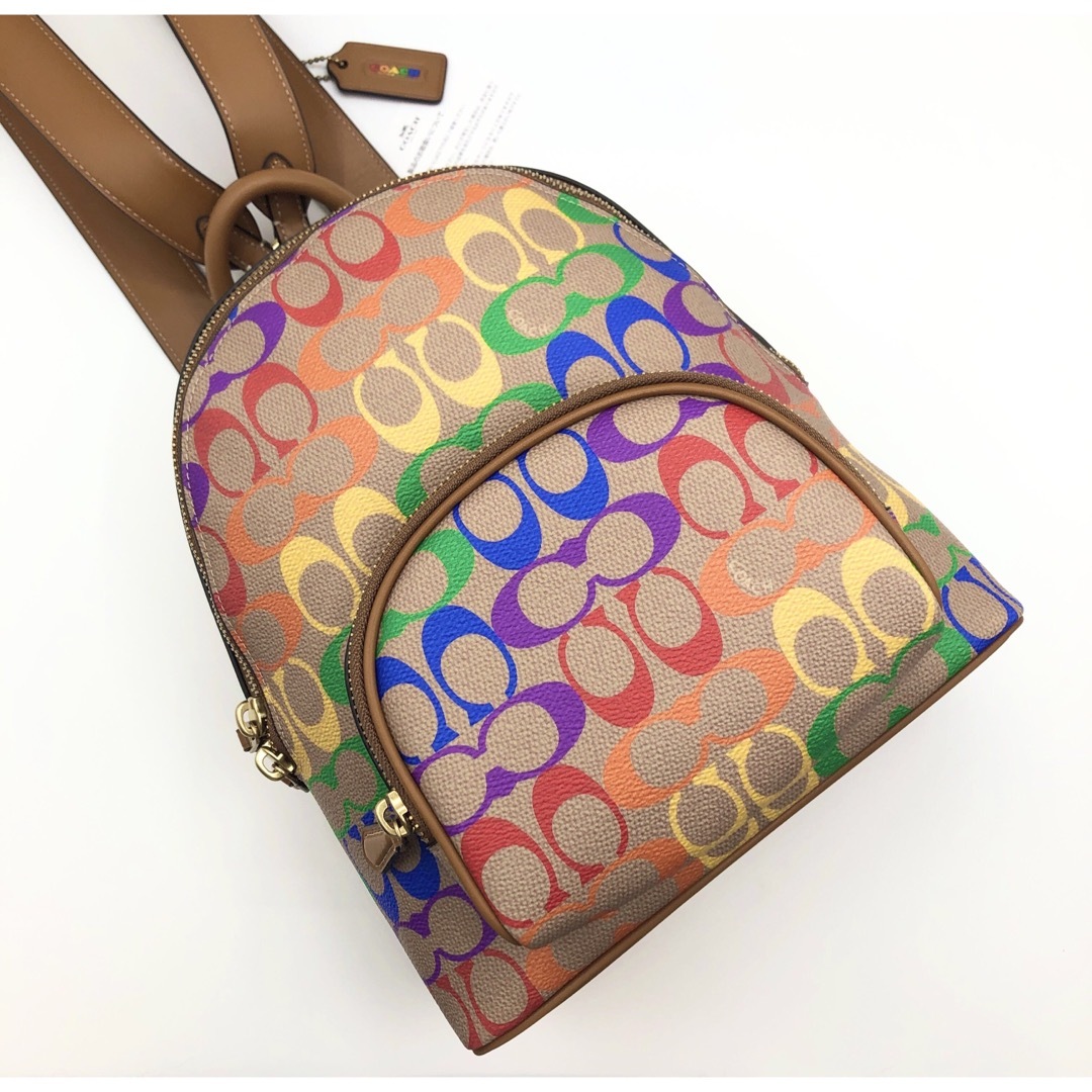 【COACH☆新品】キャリー バックパック!レインボー シグネチャー!男女兼用! | フリマアプリ ラクマ