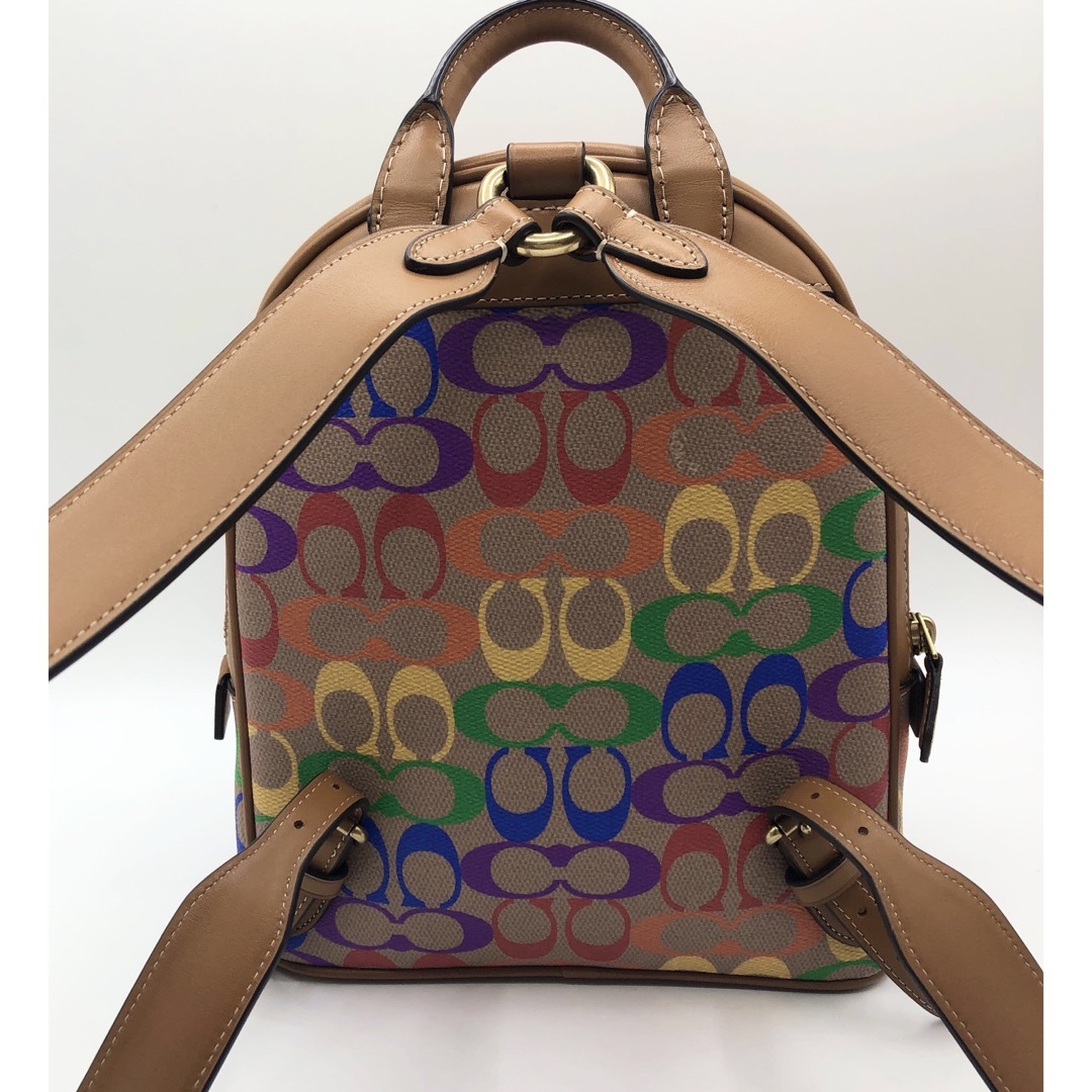 COACH☆新品】キャリー バックパック!レインボー シグネチャー!男女