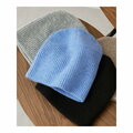 【ブルー】【earthy_】リサイクルヤーンニット帽