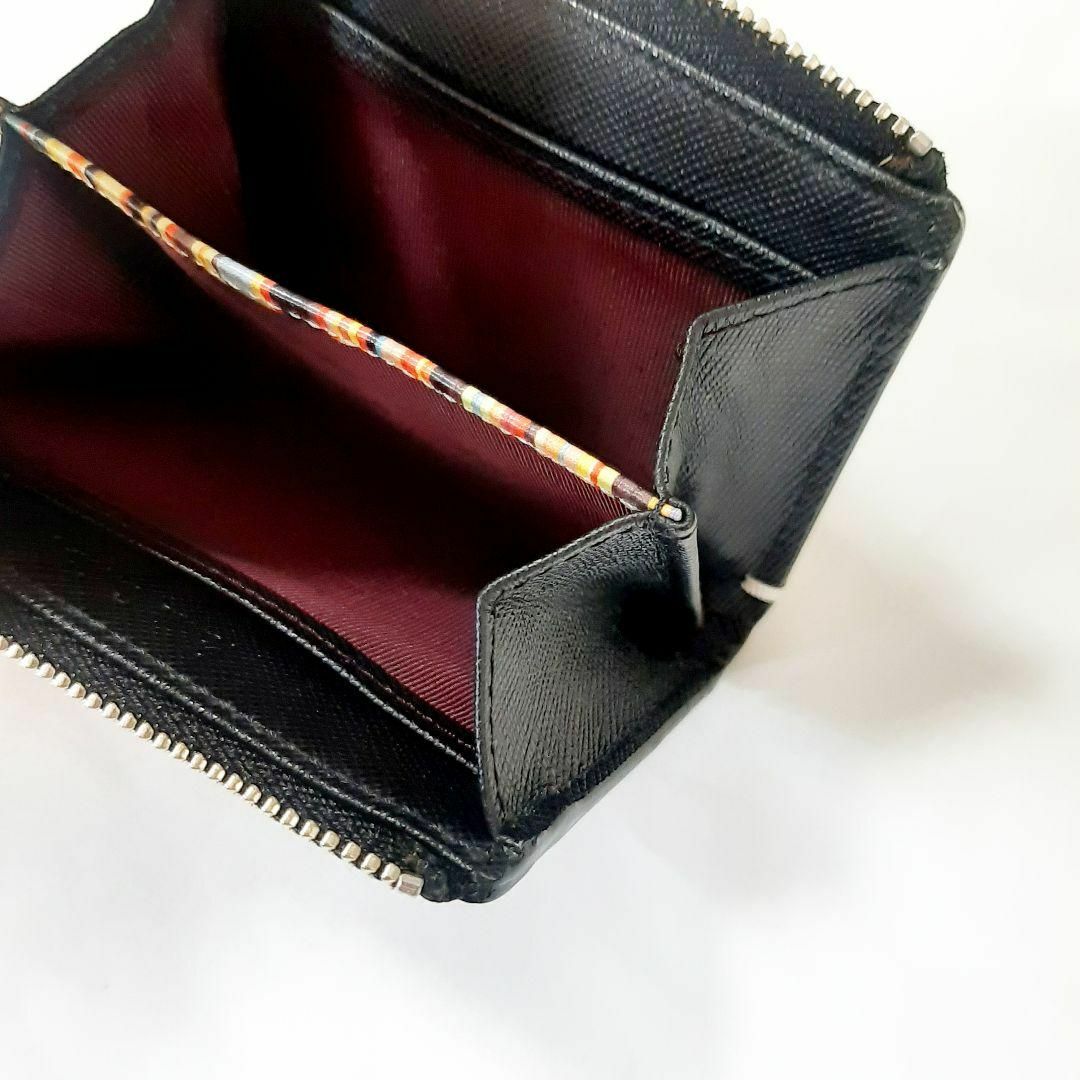 美品 ポールスミス L字 ファスナー 小銭入れ 定期入れ 黒 マルチ