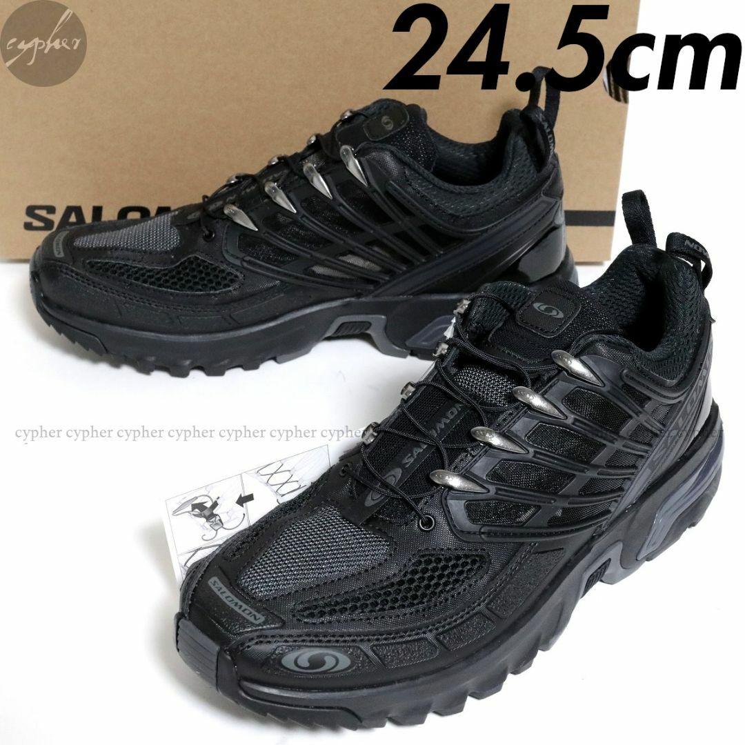 SALOMON - 24.5cm 新品 SALOMON ACS PRO 黒 サロモン スニーカーの通販