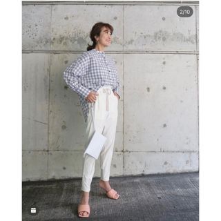 ZARA ザラ　ブラウス　シャツ　チェック　リネン　linen 白