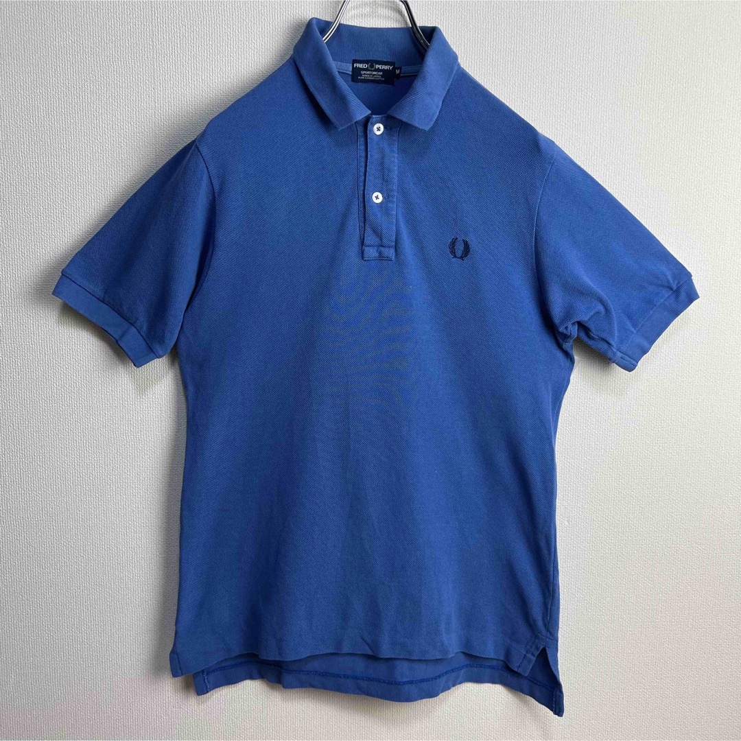 FRED PERRY(フレッドペリー)のビンテージ　フレッドペリー　ポロシャツ　M ブルー　青　古着　半袖 メンズのトップス(ポロシャツ)の商品写真