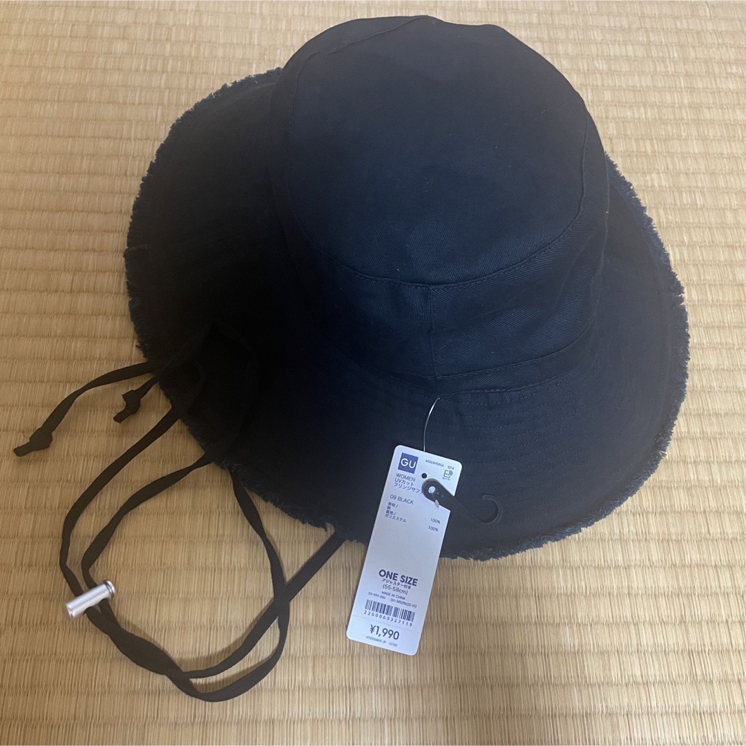 GU(ジーユー)のGU UVカットフリンジサファリハット　ブラック レディースの帽子(ハット)の商品写真