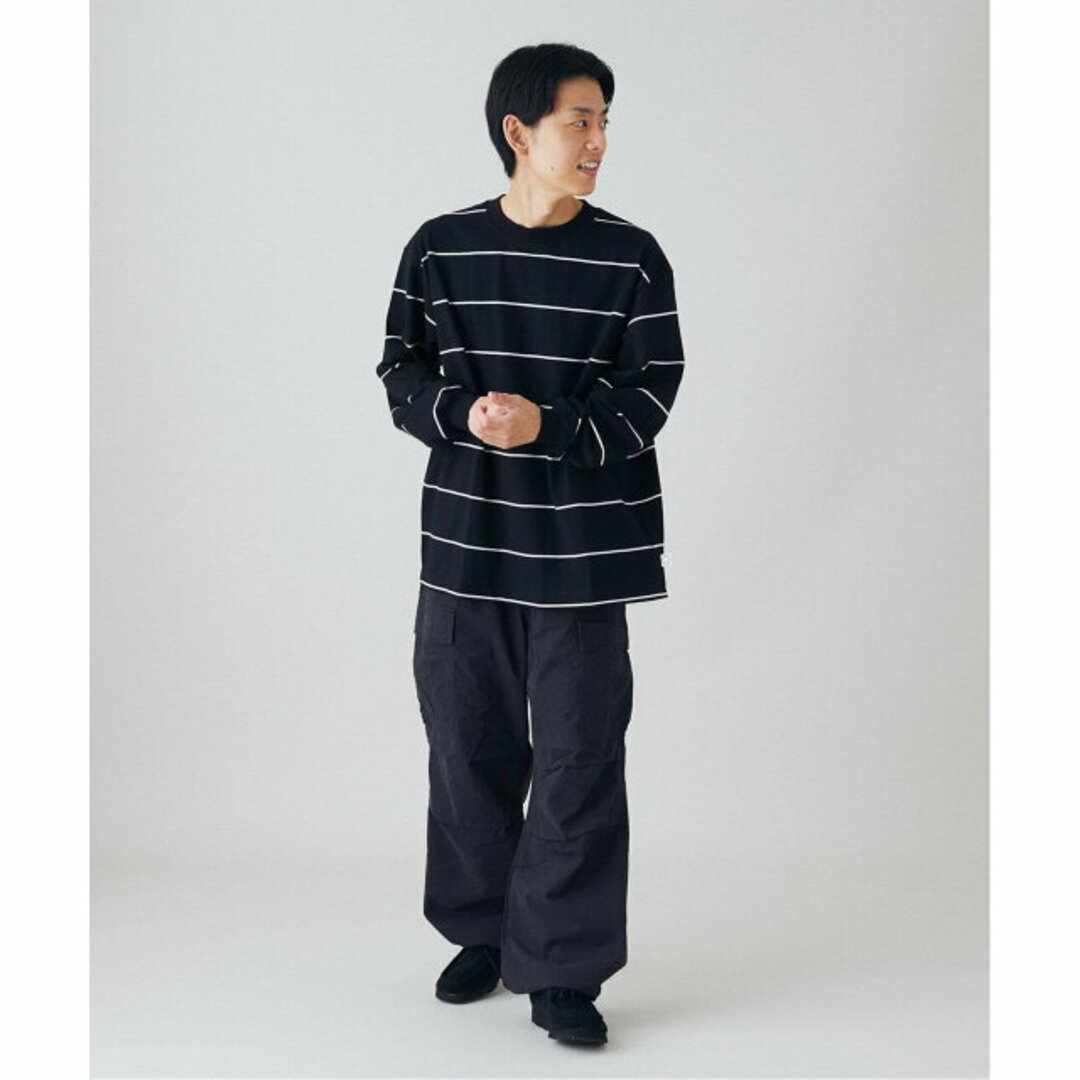 B.C STOCK(ベーセーストック)の【ブラック】【Connection Between People】 L/S border メンズのトップス(Tシャツ/カットソー(半袖/袖なし))の商品写真