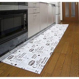 ホワイト　キッチンマット 57×230cm×5mm厚クッションマット　日本製(キッチンマット)