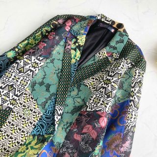 【美品】Desigual デシグアル ロングコート 総柄 Lサイズ