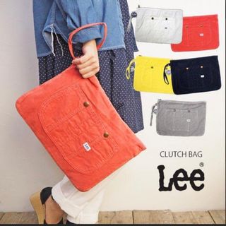 リー(Lee)の美品　Lee コーデュロイクラッチバッグ　ホワイト(クラッチバッグ)