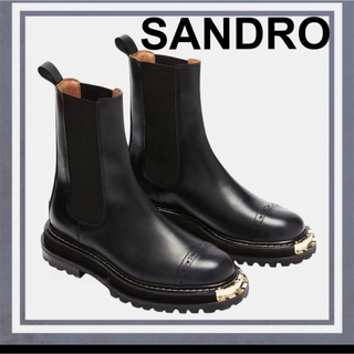 サンドロ(Sandro)の【美品】SANDRO サンドロ　ミッドカーフ　サイドゴア ブーツ(ブーツ)