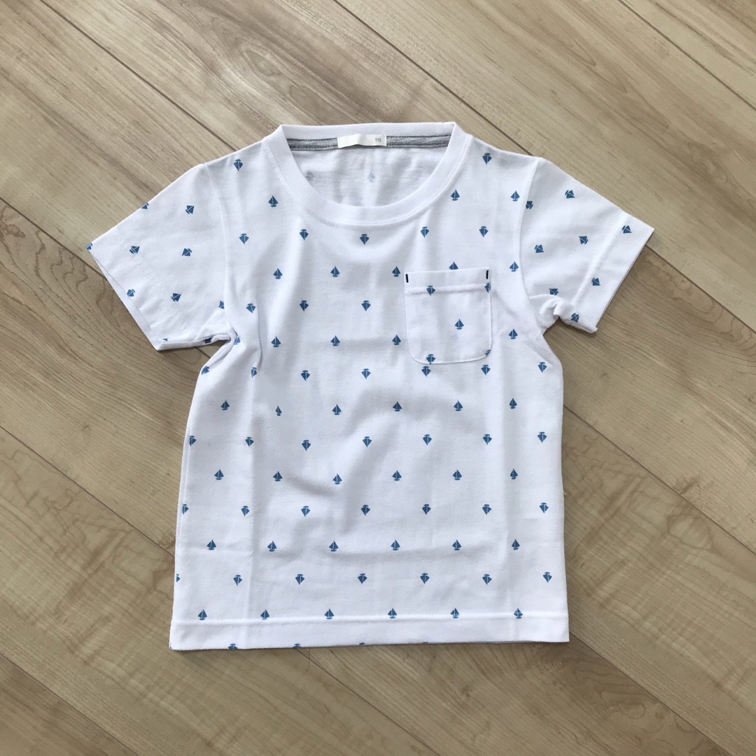 GU(ジーユー)のGU   マリン柄  半袖  Tシャツ  トップス キッズ/ベビー/マタニティのキッズ服男の子用(90cm~)(Tシャツ/カットソー)の商品写真