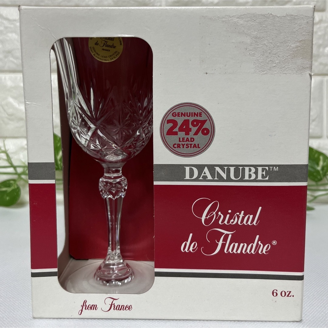 [未使用] Cristal de Flandre ワイングラス　4客