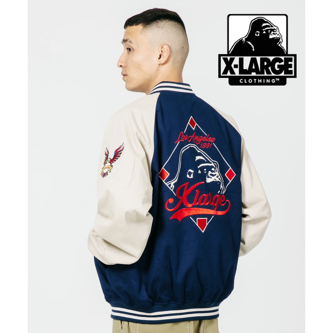 XLARGE(エクストララージ)の希少 L★XLARGE REVERSIBLE BASEBALL JACKET メンズのジャケット/アウター(ブルゾン)の商品写真