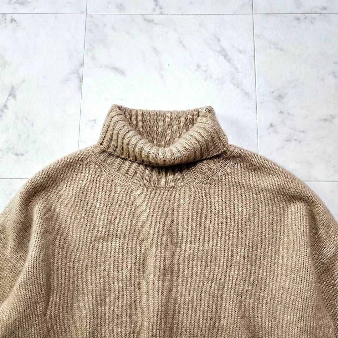 【美品】フォクシー カシミヤ ニット タートルネック ロゴ セーター ベージュ