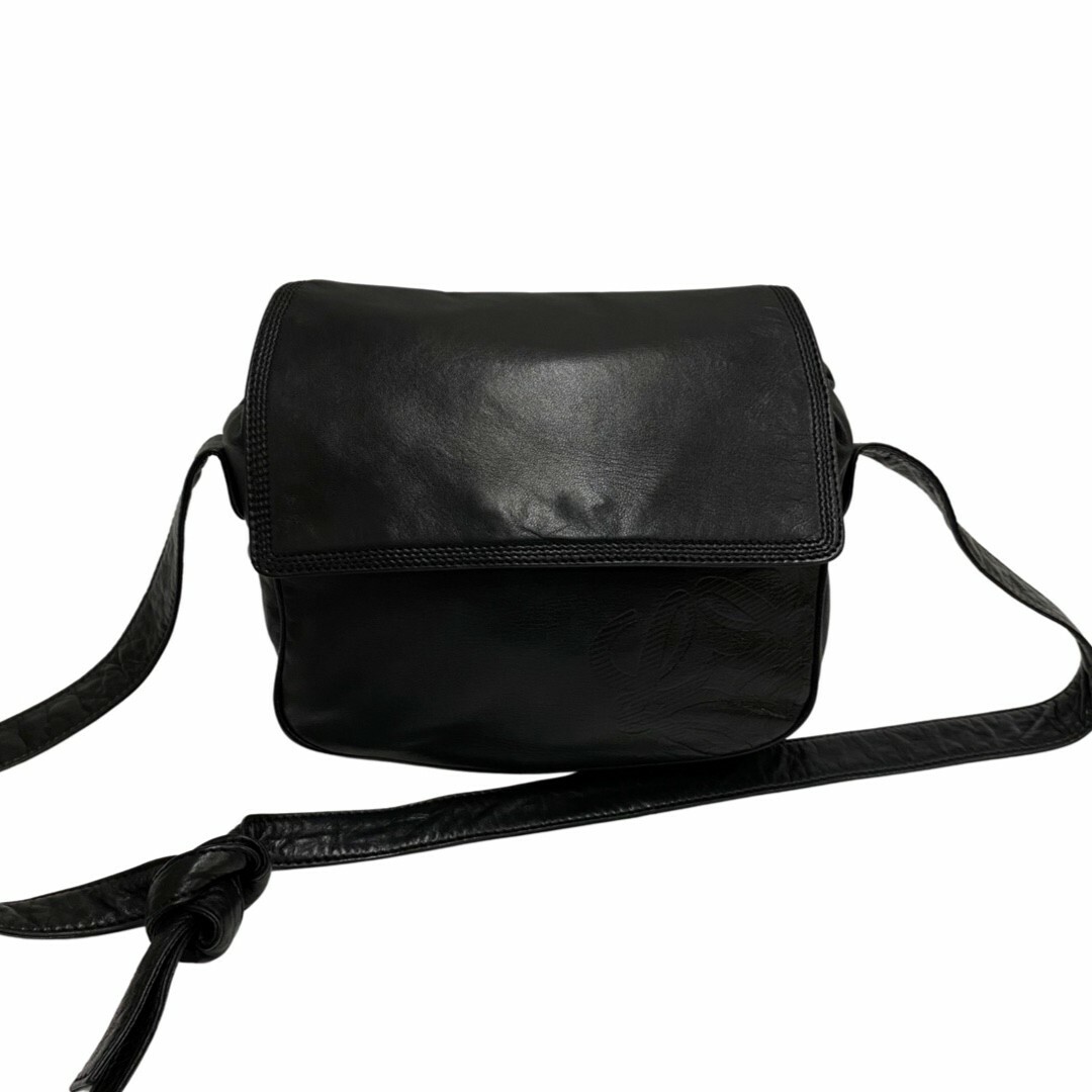 極 美品 保存袋付 LOEWE ロエベ ヴィンテージ アナグラム ロゴ ナッパ