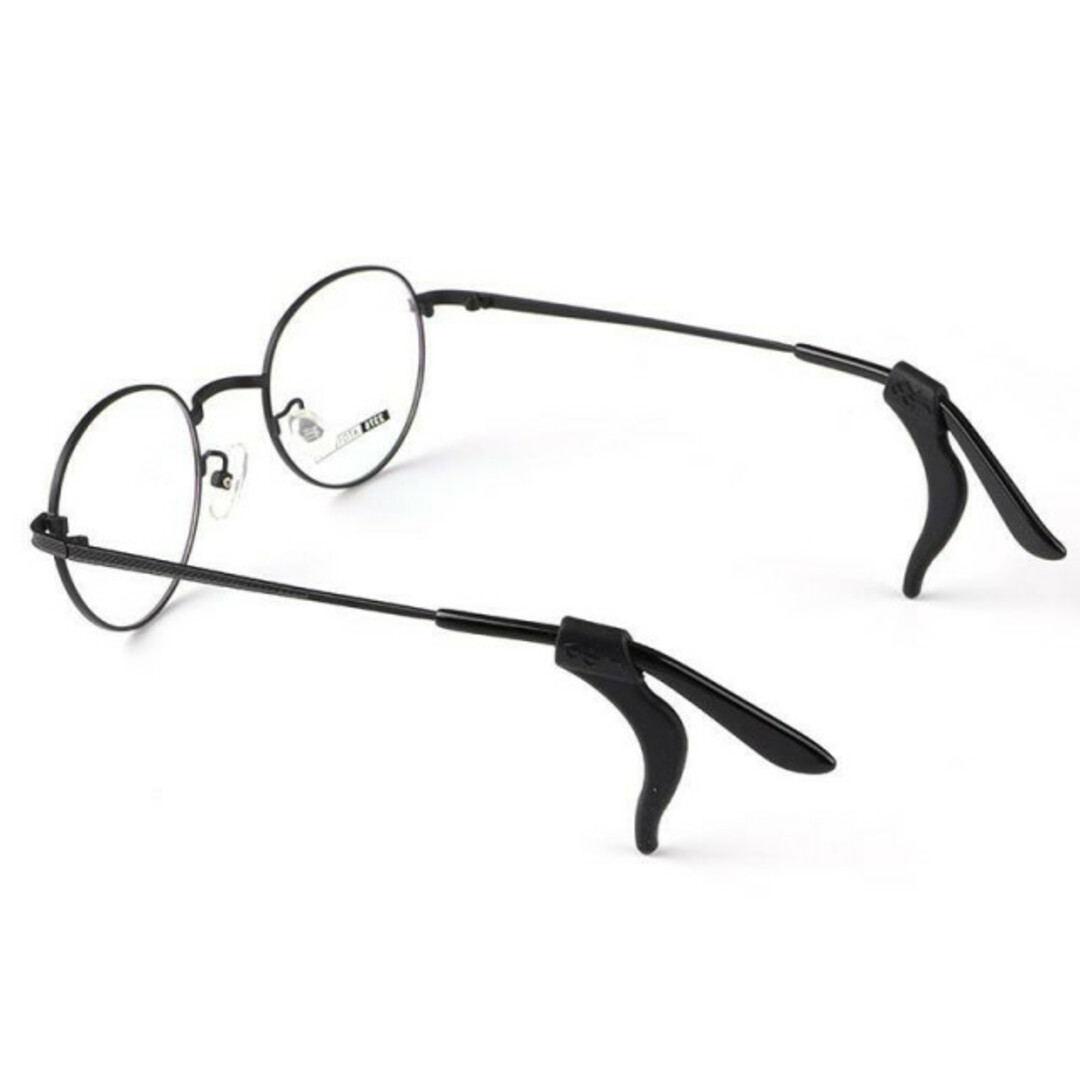 メガネストッパー　2組4個　ブラック　眼鏡　滑り止め　めがね　ズレ防止　シリコン レディースのファッション小物(サングラス/メガネ)の商品写真