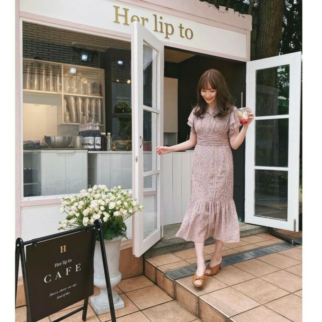 Her lip to(ハーリップトゥ)のHer lip to muguet-printed roma dress レディースのワンピース(ロングワンピース/マキシワンピース)の商品写真