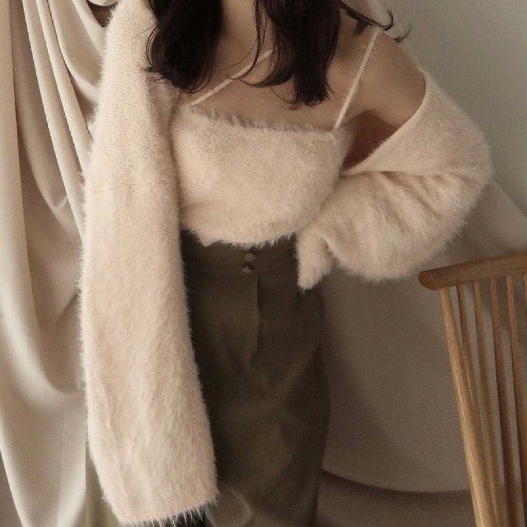 mideal shaggy knit ensemble pinkの通販 by きぴ's shop|ラクマ