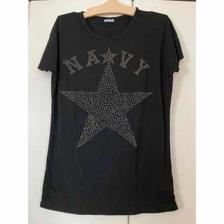 アナップ(ANAP)のANAPアナップTシャツ　黒　キラキラ(チュニック)