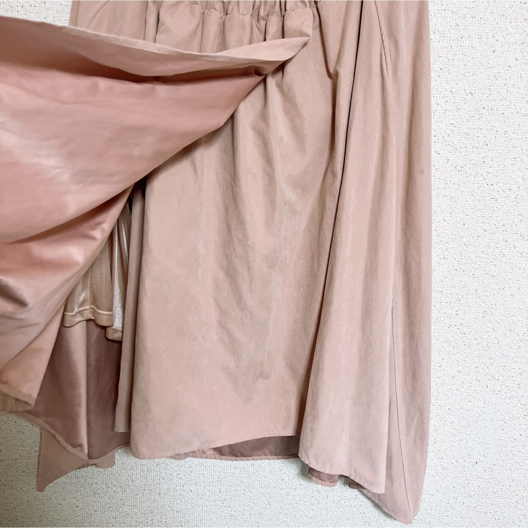 くすみピンク　ロングスカート レディースのスカート(ロングスカート)の商品写真