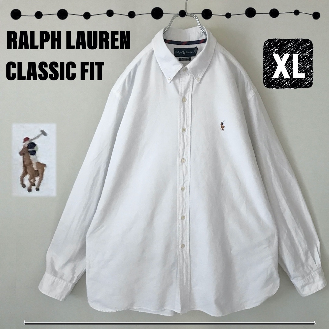 ラルフローレン★Classic Fit★オックスフォードBD白シャツ★メンズXL | フリマアプリ ラクマ