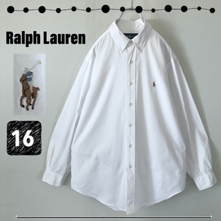 ラルフローレン(Ralph Lauren)のラルフローレン★クラシックフィット★ツイルコットンBD白シャツ★サイズ16(シャツ)