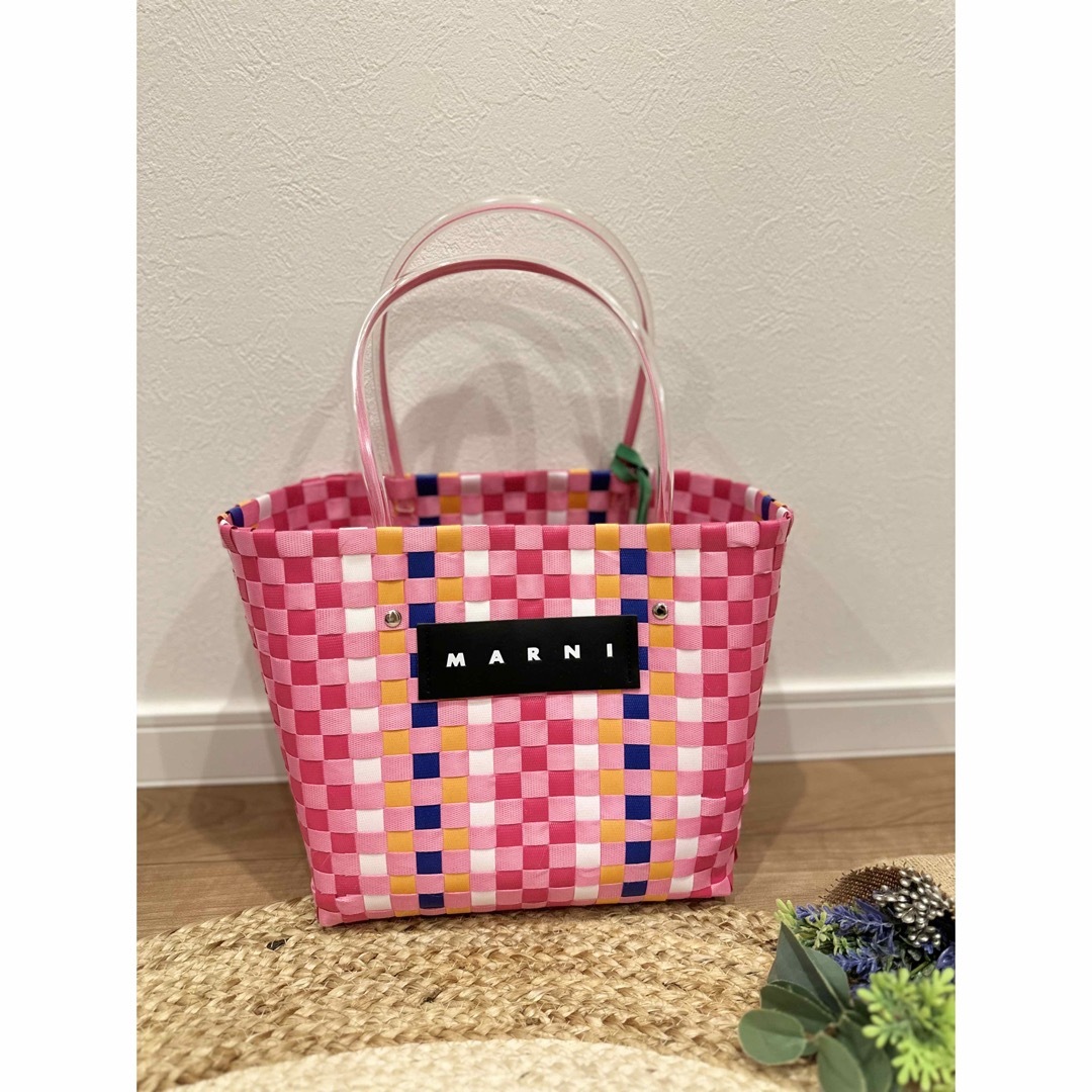 【新品】MARNI マルニ カゴバッグ ピンク色 人気商品 | フリマアプリ ラクマ