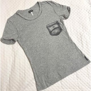 アルマーニジーンズ(ARMANI JEANS)のAJ ARMANI JEANS トロンプルイユ Tシャツ グレー(Tシャツ(半袖/袖なし))