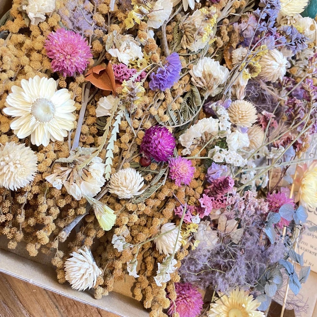 ドライフラワー花材①ハーバリウム材料 アロマキャンドル ハンドメイド