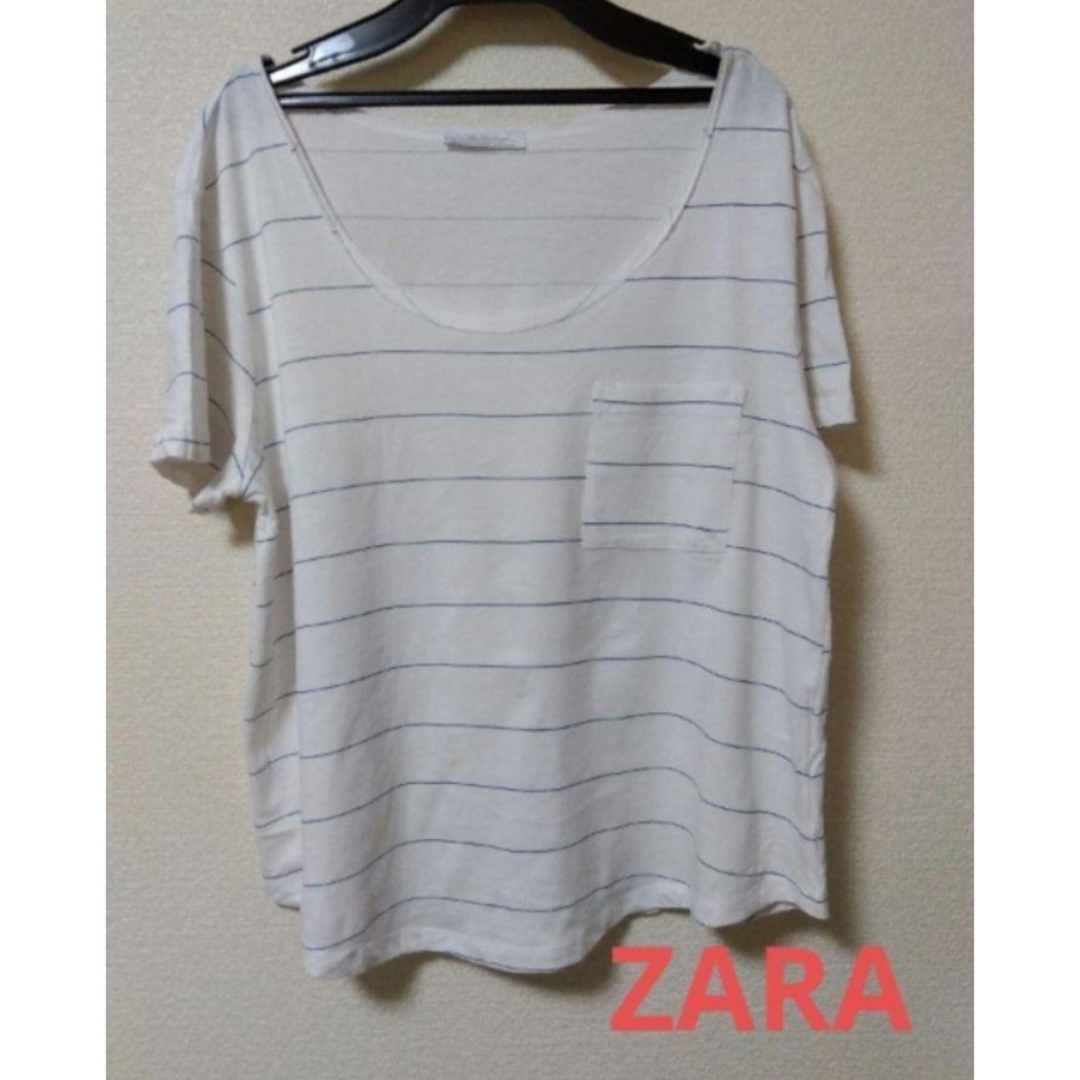 ZARA(ザラ)のZARAボーダーTシャツ レディースのトップス(Tシャツ(半袖/袖なし))の商品写真