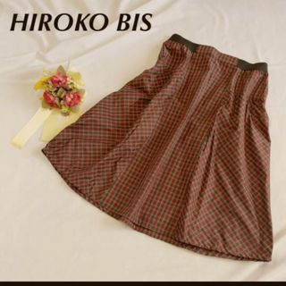 一回使用 HIROKO BIS シフォンチェックスカート