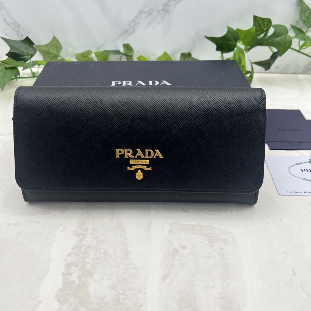 ✨新品　PRADA プラダサファイアーノ 長財布パスケース付き