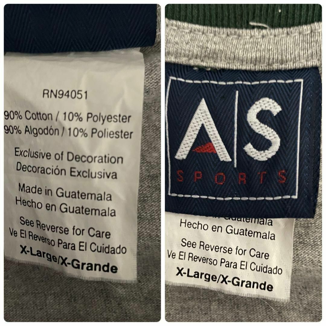 ビンテージ 半袖 リンガーTシャツ プリントロゴ 良配色 グレー 緑