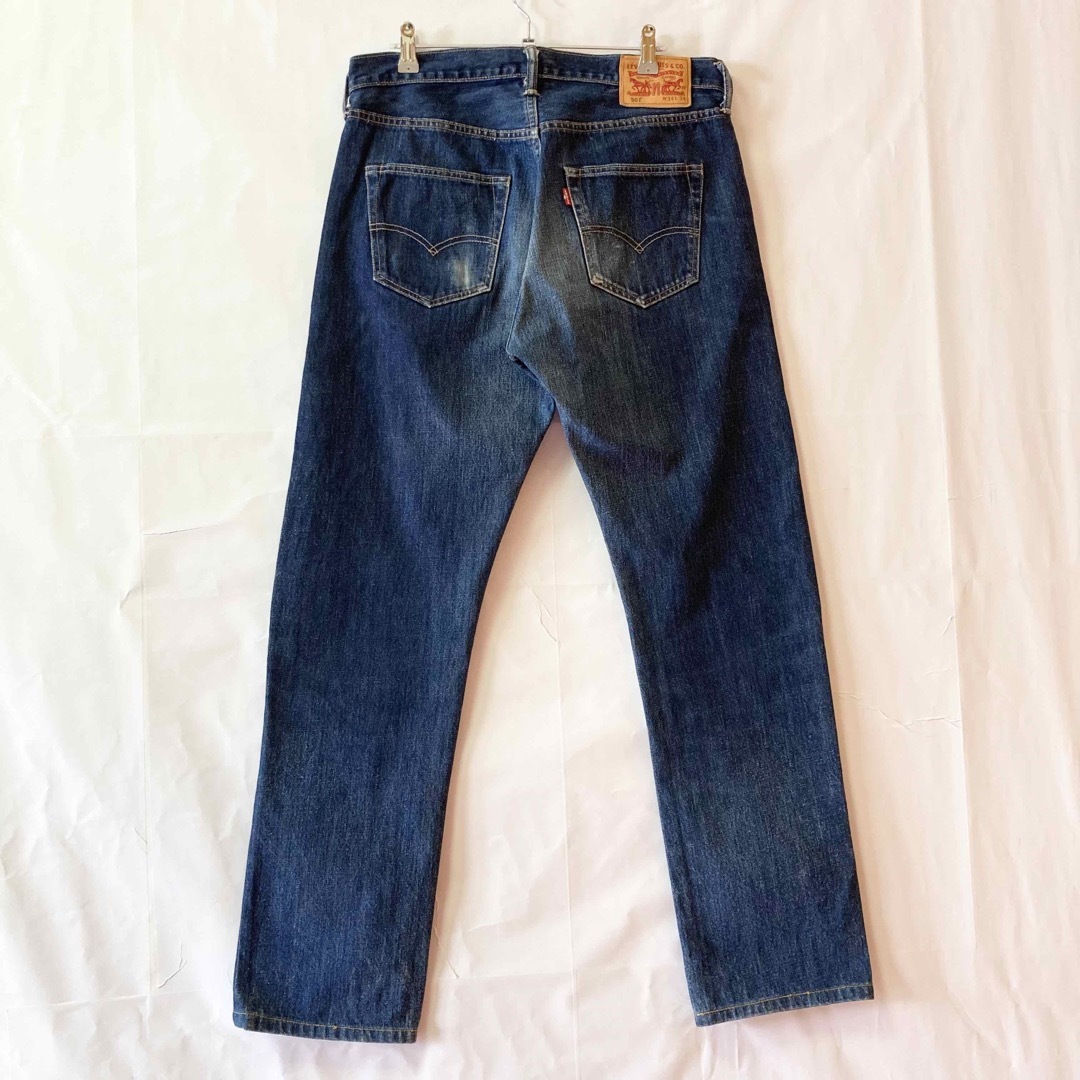 「アメリカ製」リーバイスLevis 501デニムパンツ 鬼ヒゲW34