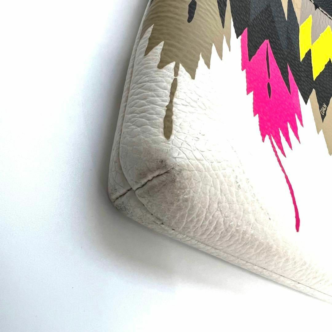 【美品】 COACH ショルダーバッグ レザー マルチカラー 総柄 チマヨ柄 3