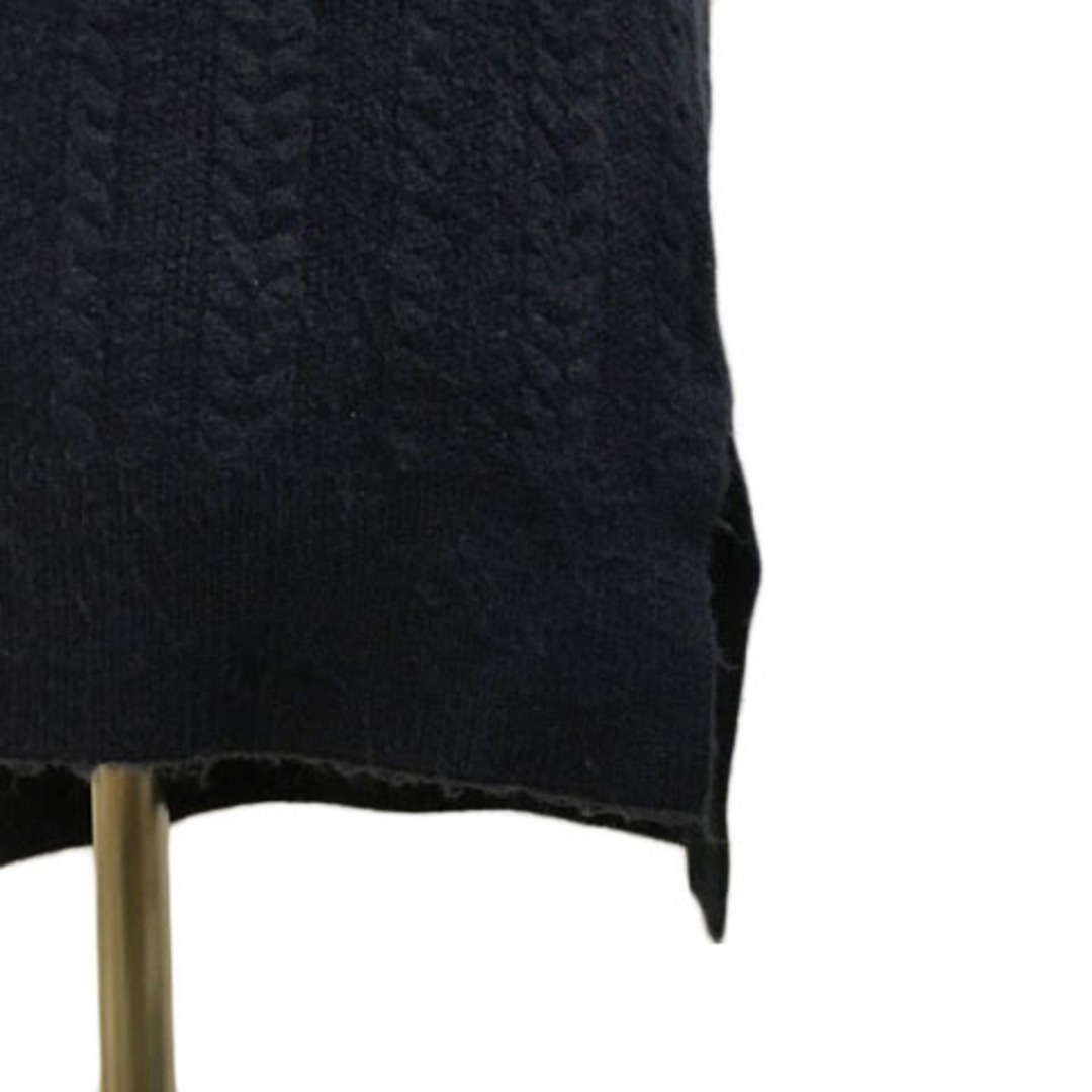 BARNYARDSTORM(バンヤードストーム)のバンヤードストーム ワンピース 膝丈 ニット 無地 ケーブル編み 長袖 0 紺 レディースのワンピース(ひざ丈ワンピース)の商品写真