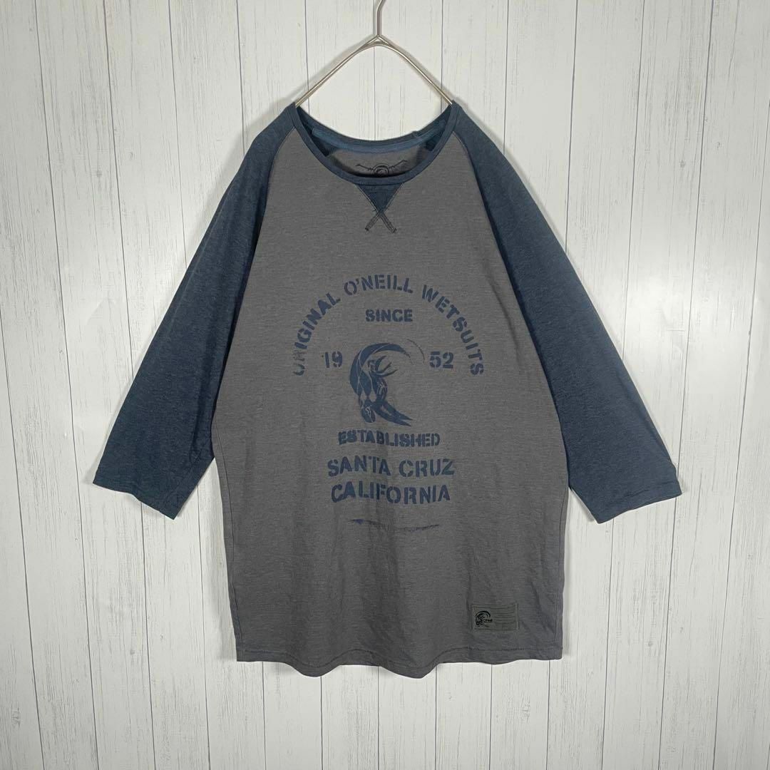 [古着]ビンテージ　七分袖　Tシャツ　ロンT　プリント　ラグラン　黒　Y2K