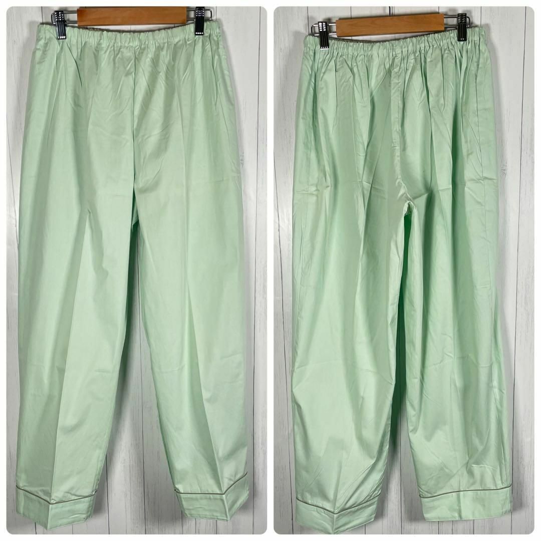 セットアップ　長袖　パジャマシャツ　パイピング　開襟　シンプル　グリーン 8