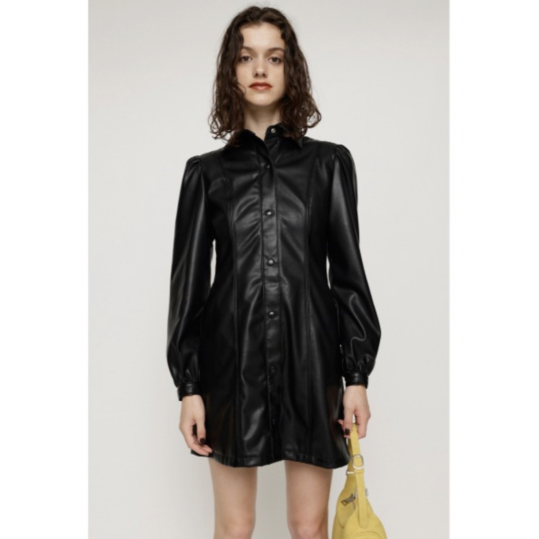 sly F/LEATHER PUFF SLEEVE OP ワンピース - ミニワンピース