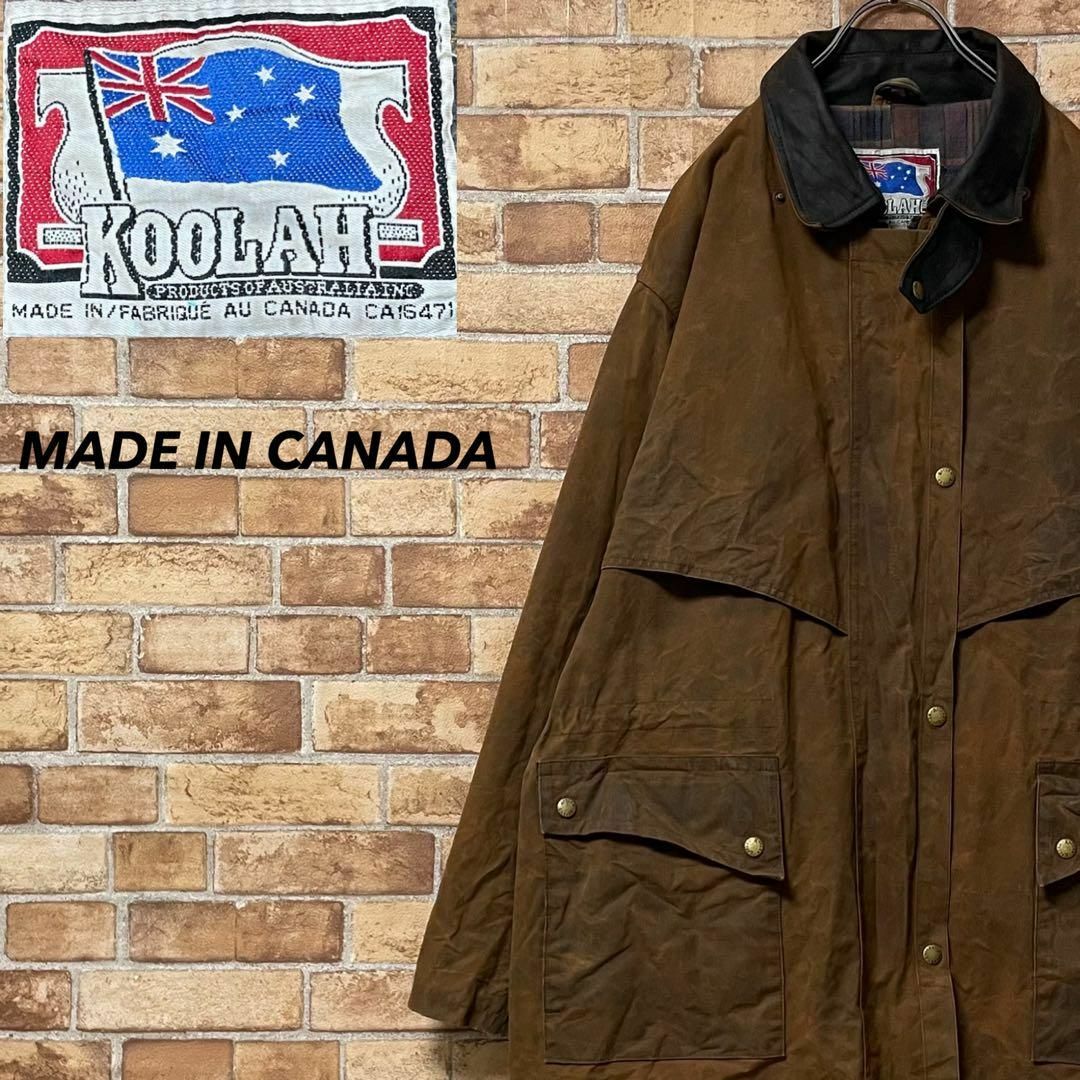 KOOLAH カナダ製 オイルドジャケット ブラウン ビッグシルエット コートL | フリマアプリ ラクマ