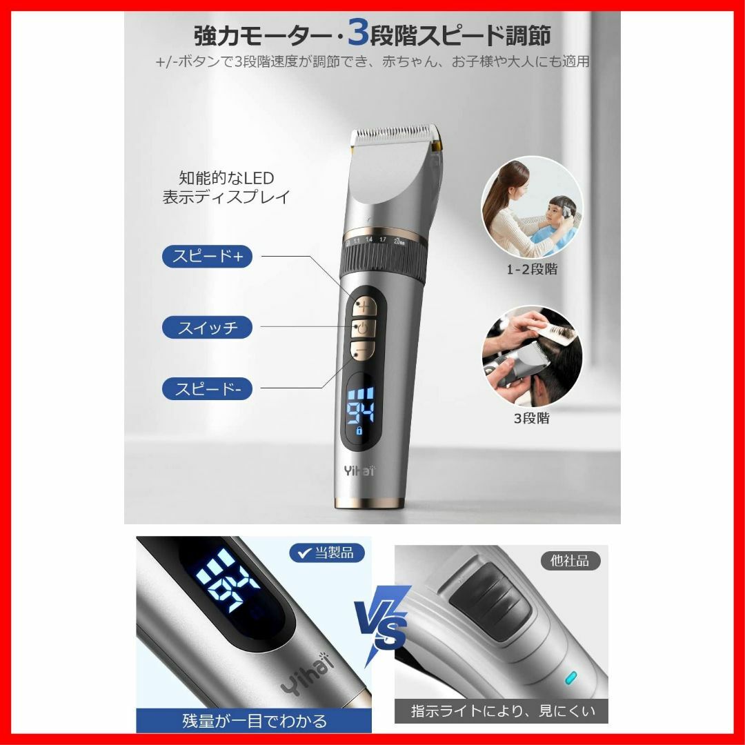 【限定価格】【2023新登場 LED電量ディスプレイ】 バリカン ヘアカッター 2