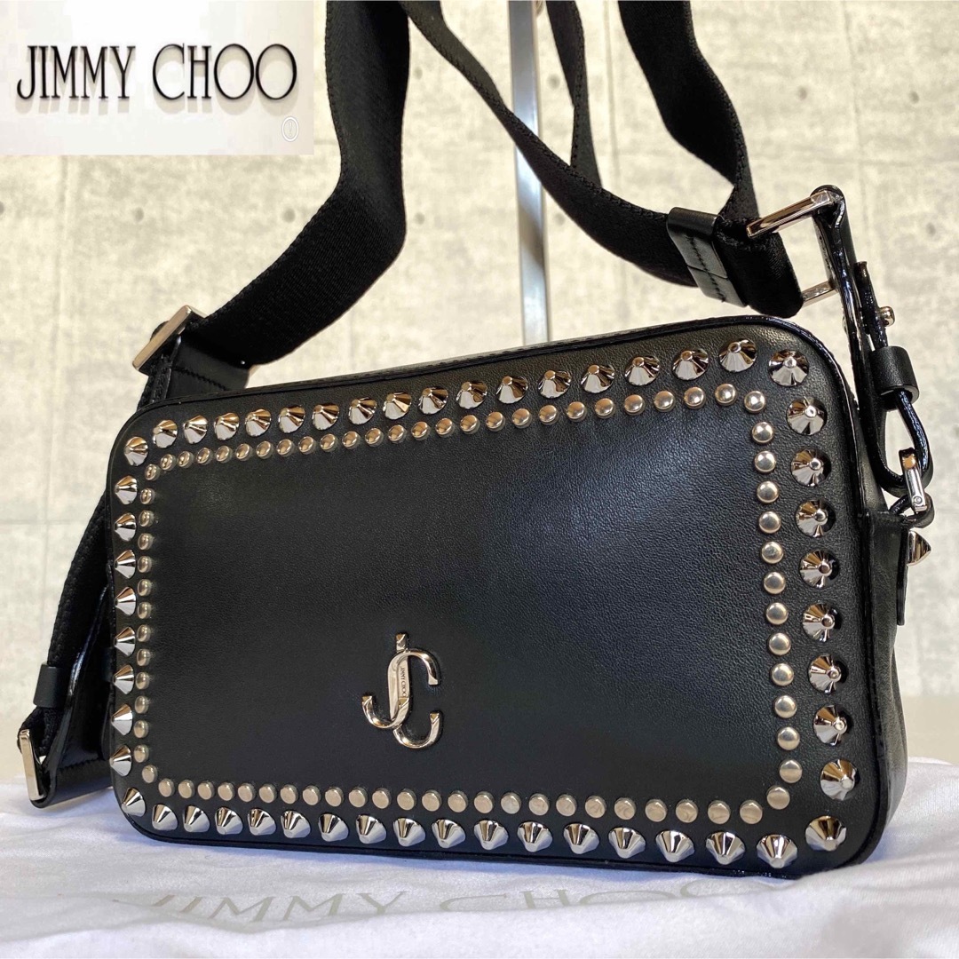 【美品】JIMMY CHOO VARENNE BLACK CAMERA BAG