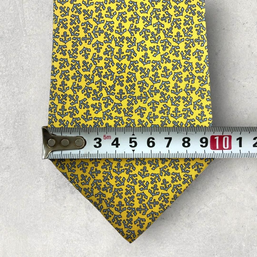 5048】未使用保管品!HERMES エルメス ネクタイ 錨柄 イエロー系