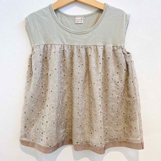 プティマイン(petit main)の子ども服　120 プティマイン　トップス　レース　ノースリーブ　女の子　古着(Tシャツ/カットソー)