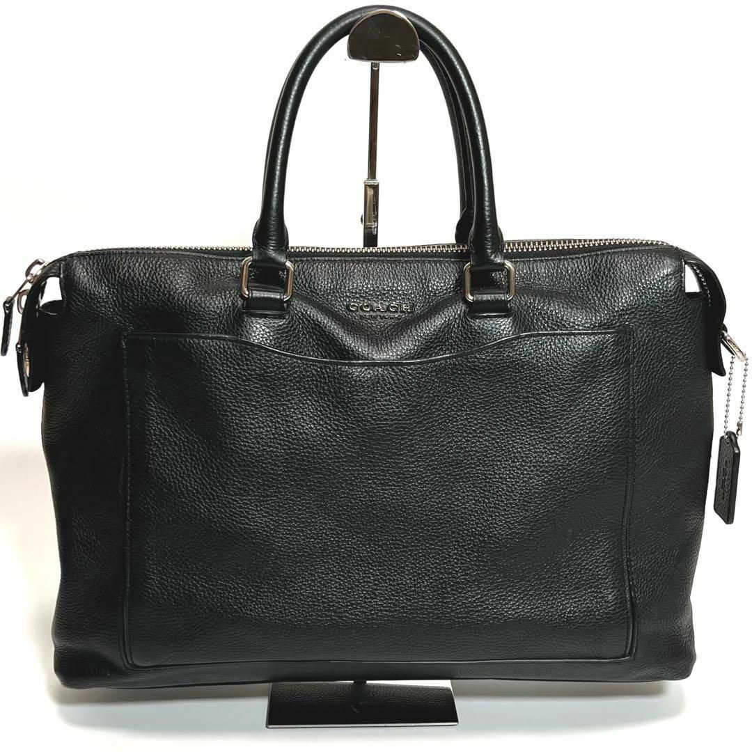 美品】 COACH レザー 89954 仕事 ビジネスバッグ ブラック-