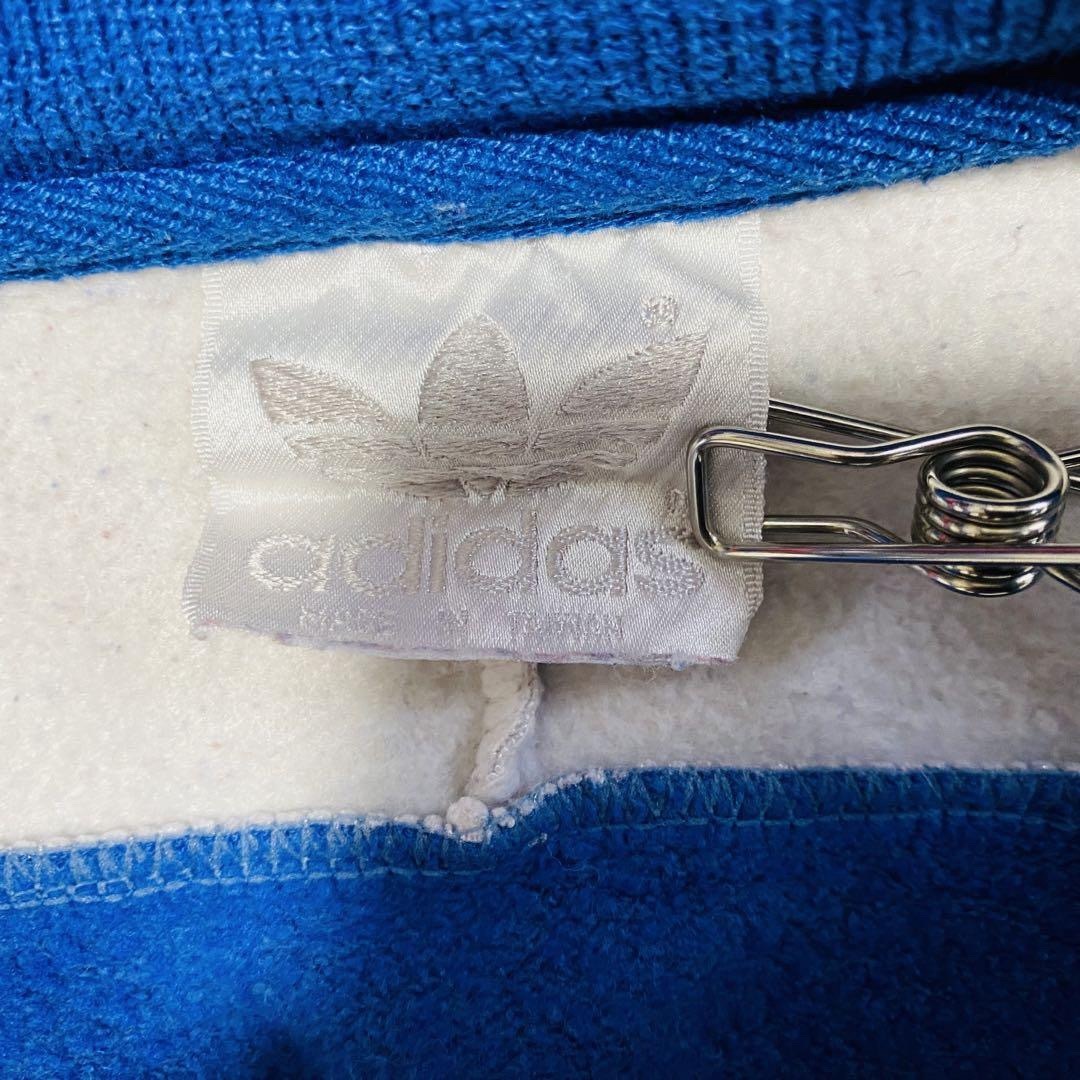 一点物 80年代ビンテージ 銀タグ adidas 切り替え刺繍デカロゴスウェット