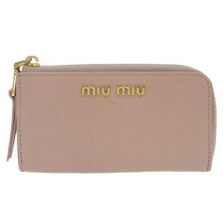 【中古】miu miu ミュウミュウ MADRAS L字ファスナー コインケース 5PP026 ピンク gy